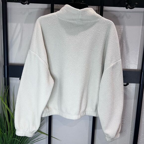 PacSun Fleece Funnel Neck Oversized Cropped Sweatshirt Size Small - Picture 5 of 15